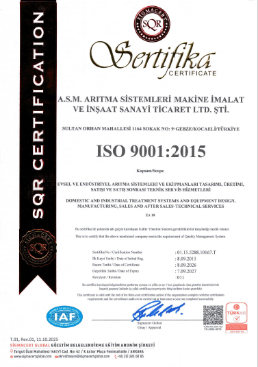 ASM Arıtma | Certificates