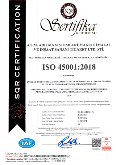 ASM Arıtma | Certificates