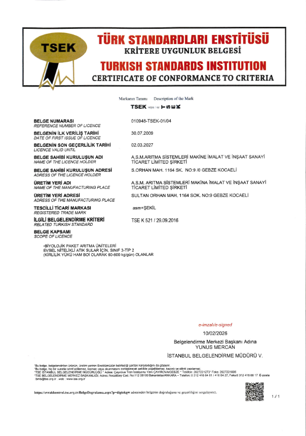 ASM Arıtma | Certificates